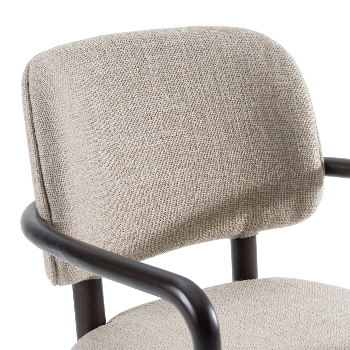 Modrest Kathy Modern Beige Fabric Oak Dining Arm Chair