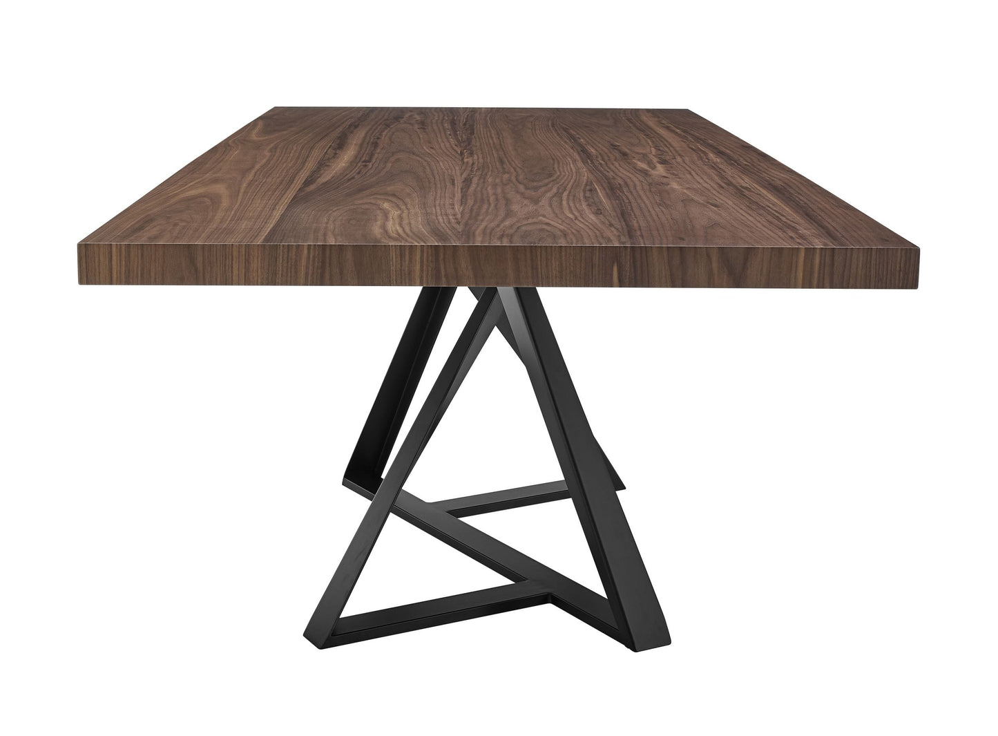 Modrest Keanna Modern Industrial Walnut and Black Dining Table