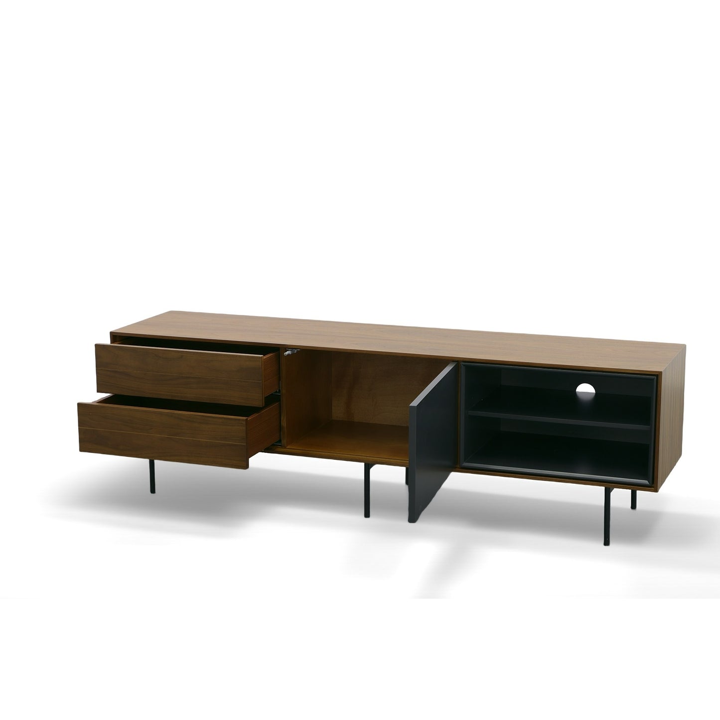 Modrest Kenny Modrest Walnut and Grey TV Stand