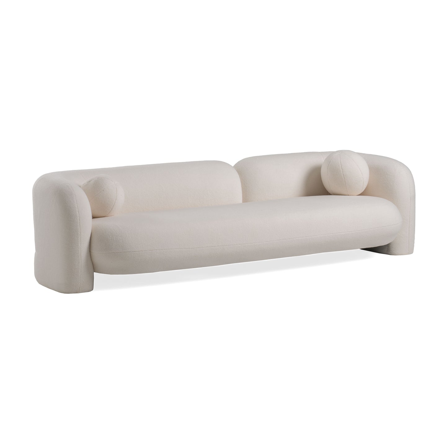 Modrest Khan Modern 4-Seater Off White Fabric Sofa