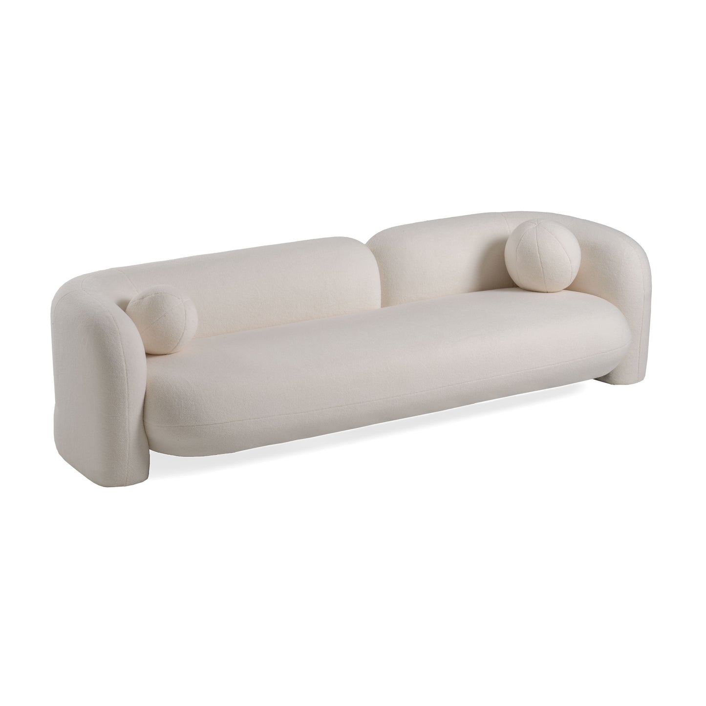 Modrest Khan Modern 4-Seater Off White Fabric Sofa