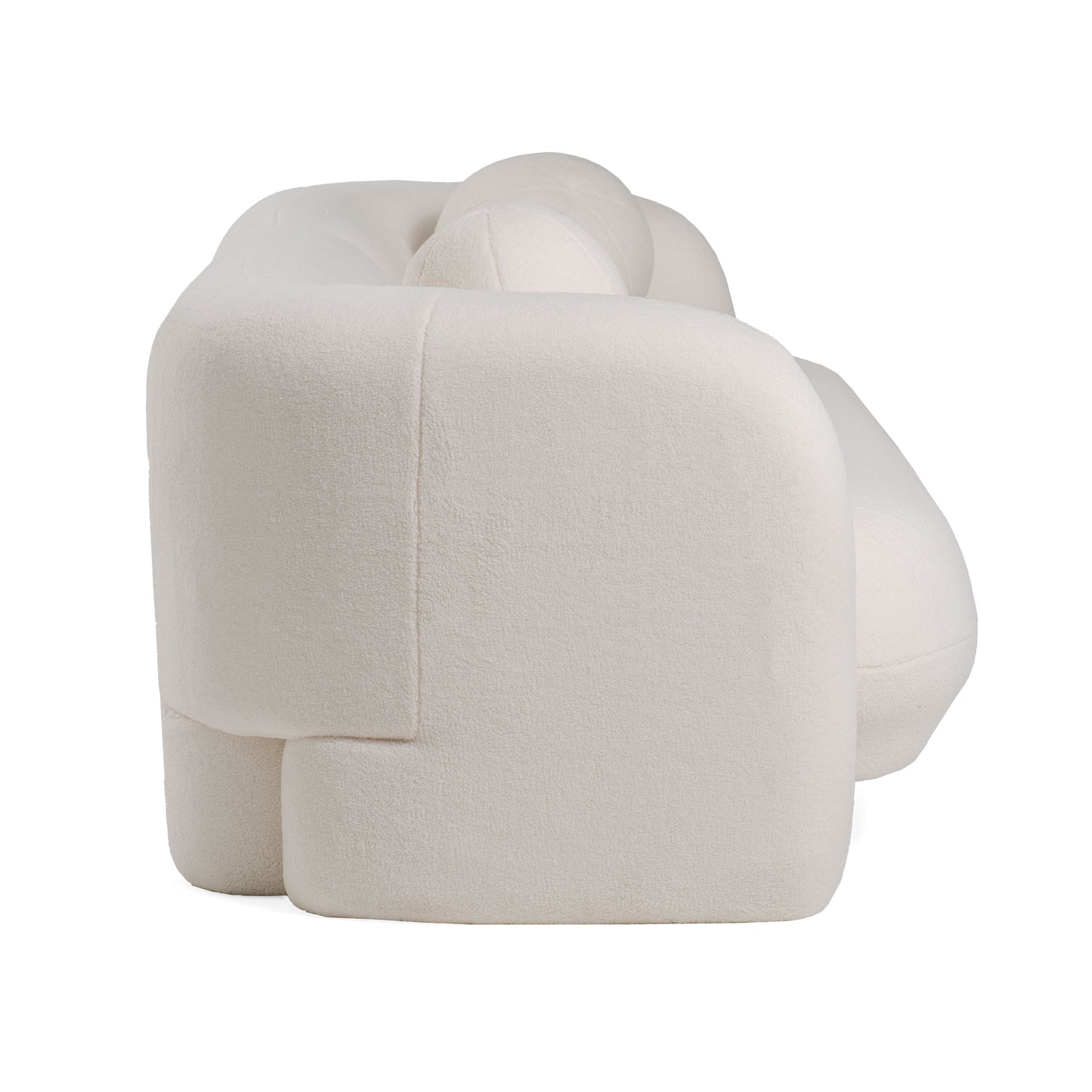 Modrest Khan Modern 4-Seater Off White Fabric Sofa