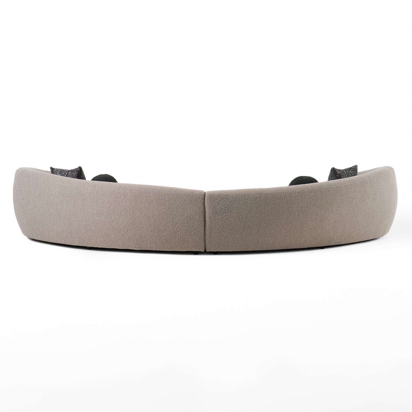 Modrest Kilmer Modern Grey Curved Fabric Sectional Sofa
