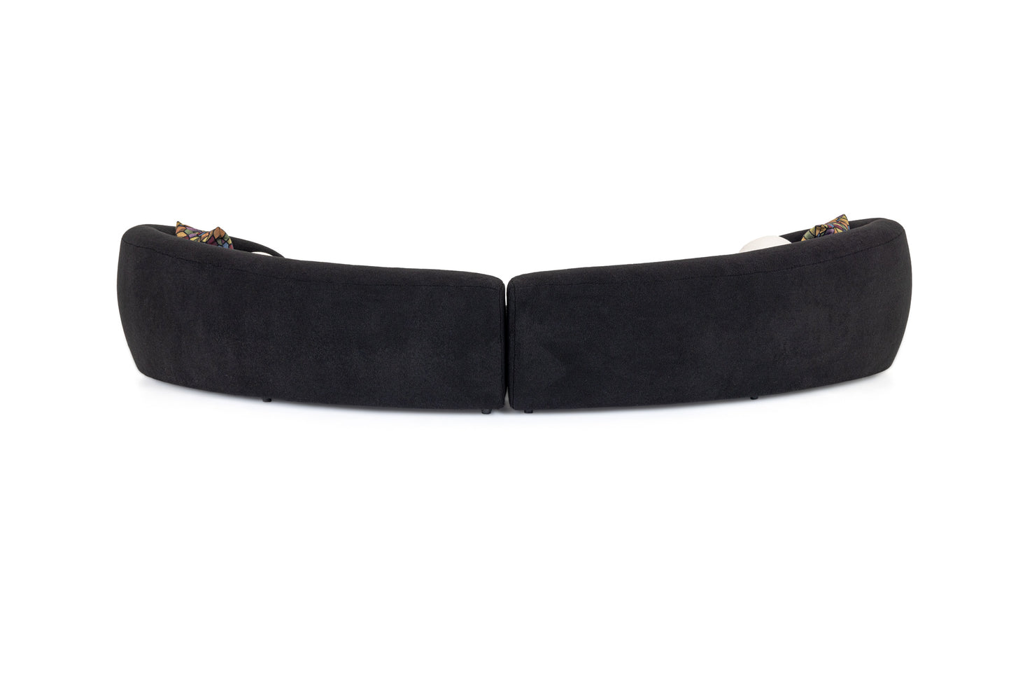Modrest Kilmer Modern Black Curved Fabric Sectional Sofa