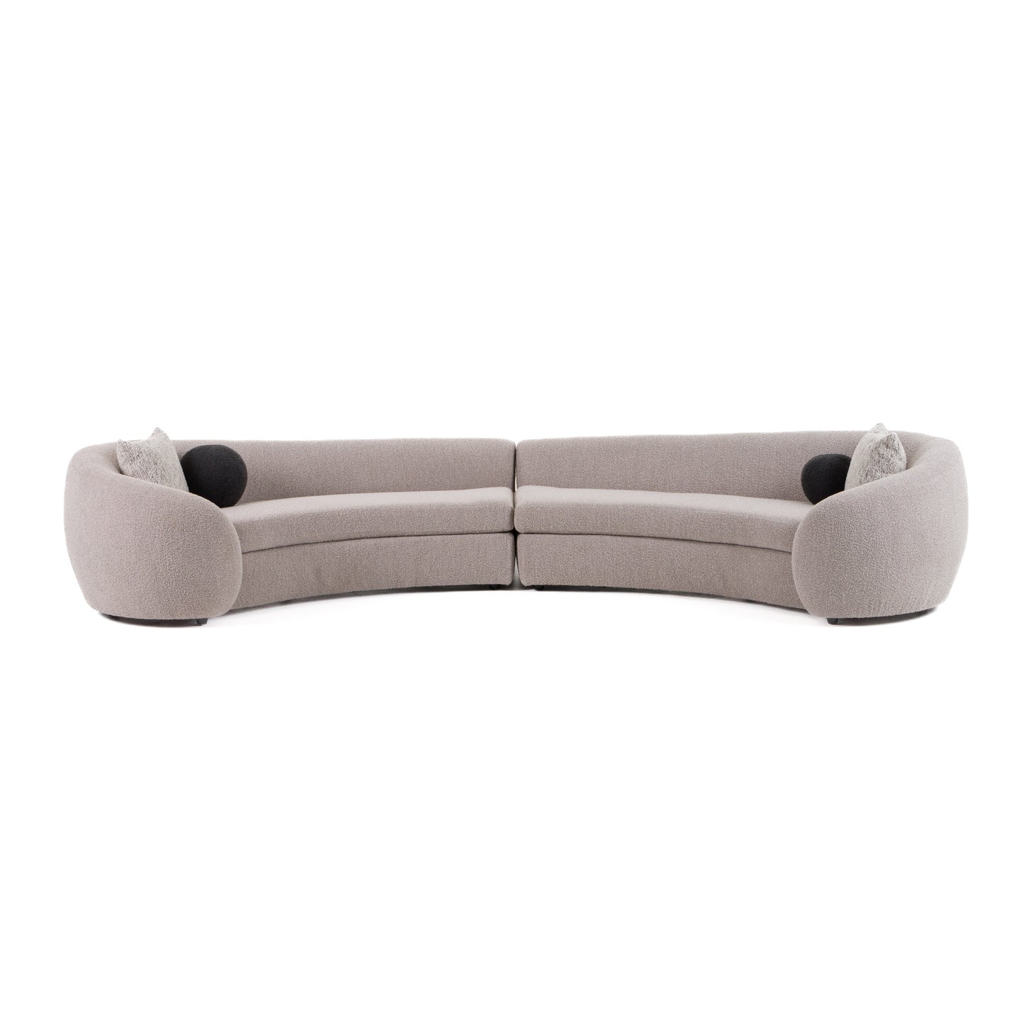Modrest Kilmer Modern Grey Curved Fabric Sectional Sofa