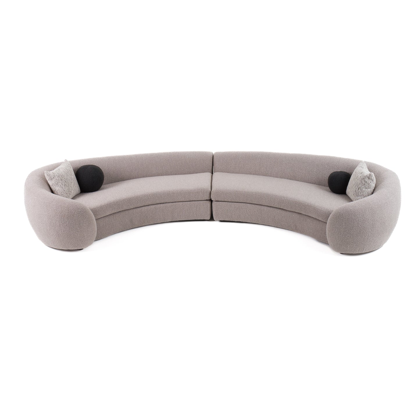 Modrest Kilmer Modern Grey Curved Fabric Sectional Sofa