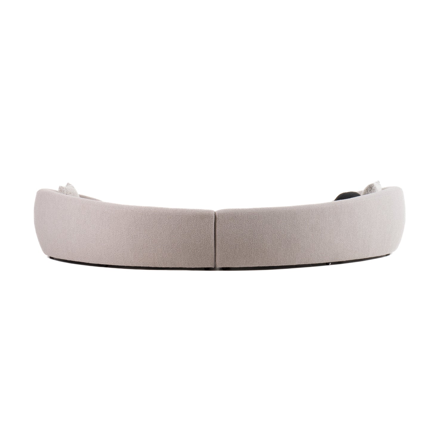 Modrest Kilmer Modern Grey Curved Fabric Sectional Sofa