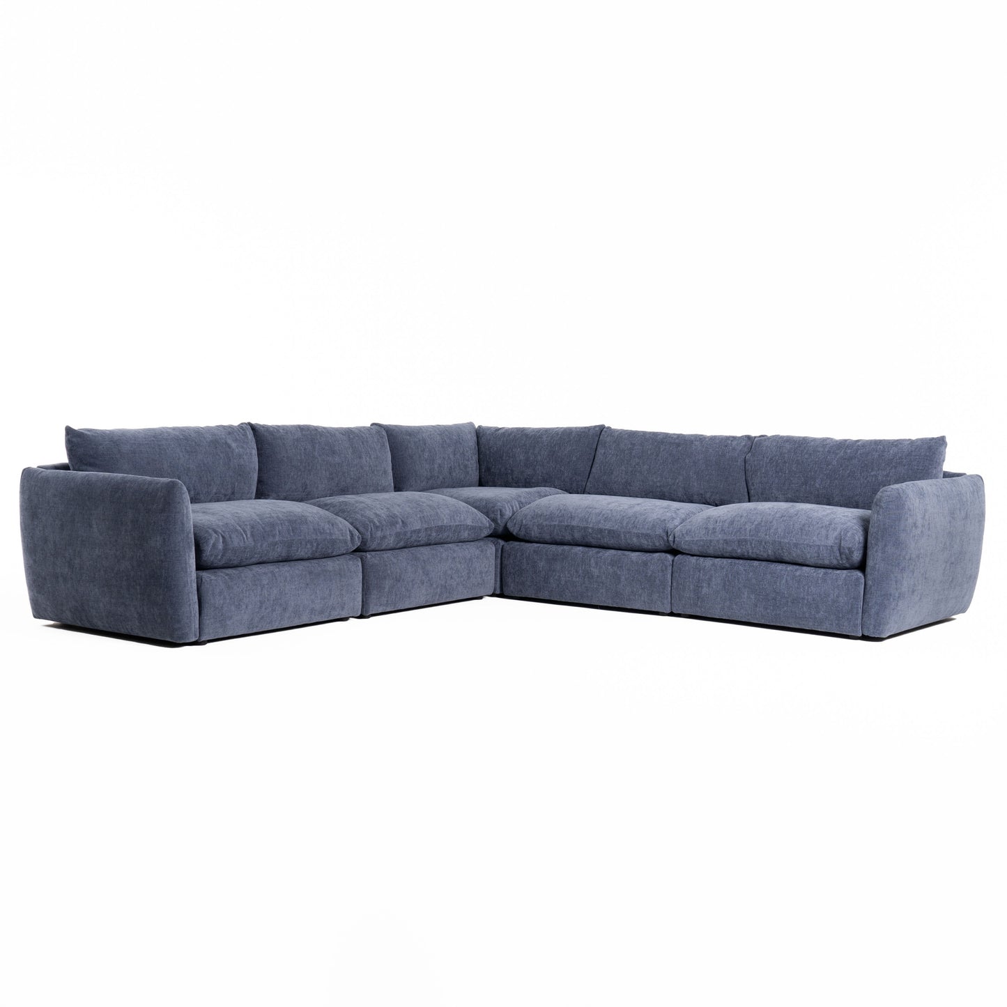 Divani Casa Kinsey Modern Blue Fabric Modular Sectional Sofa