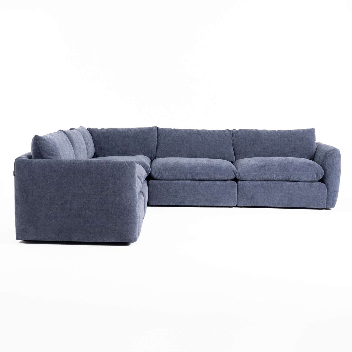 Divani Casa Kinsey Modern Blue Fabric Modular Sectional Sofa