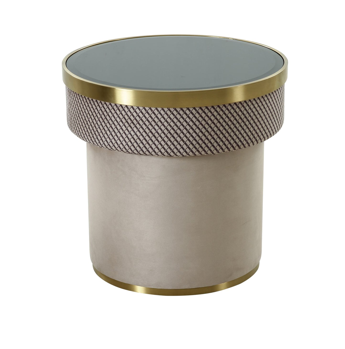 Modrest Larry Glass Gold Accent End Table