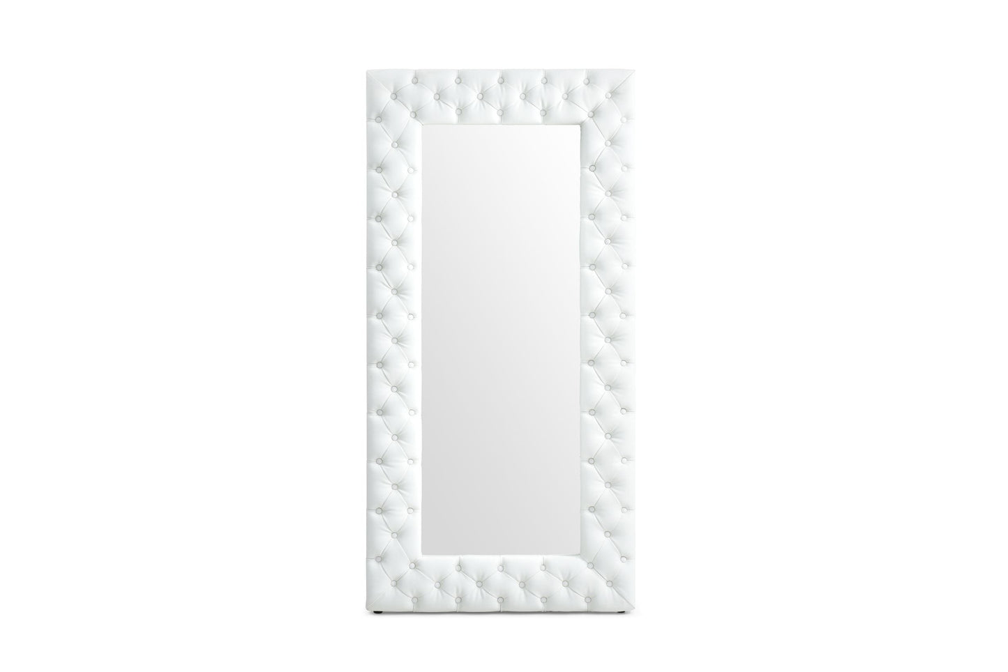 Modrest Legend Modern White Bonded Leather Floor Mirror