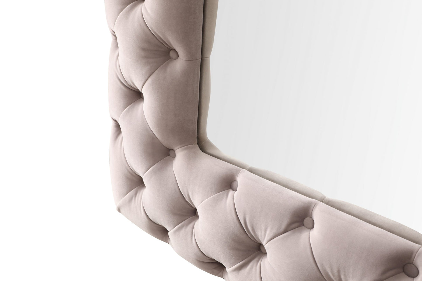 Modrest Legend Transitional Grey Velvet Floor Mirror