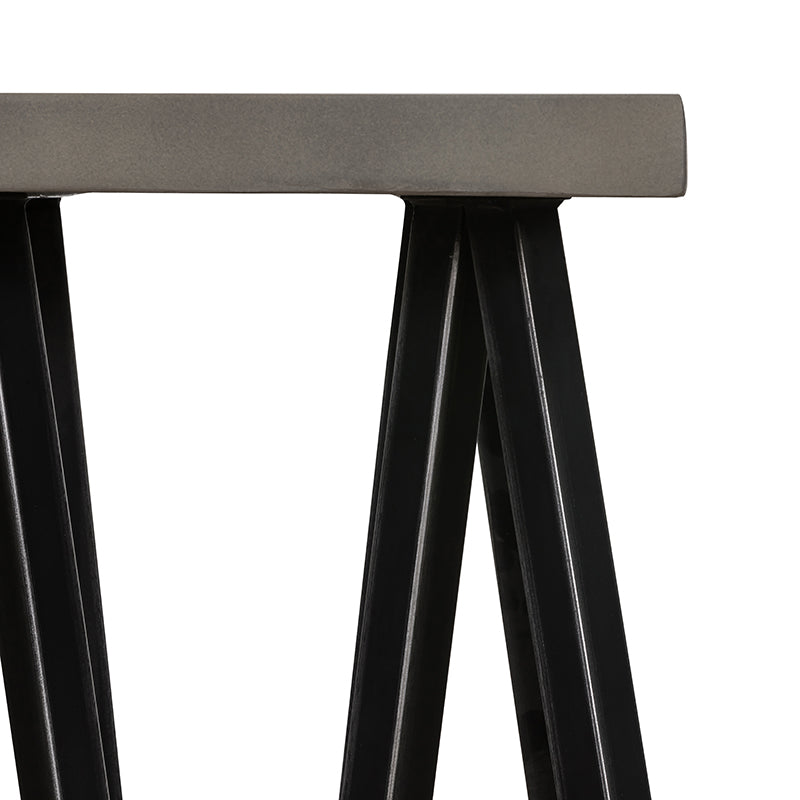 Modrest Richmond Modern Concrete and Black Metal End Table