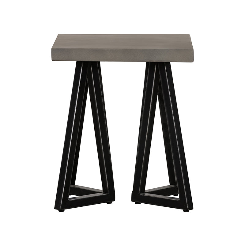Modrest Richmond Modern Concrete and Black Metal End Table