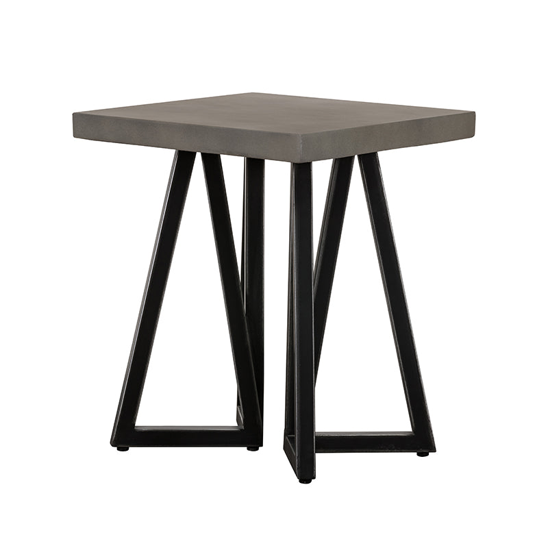 Modrest Richmond Modern Concrete and Black Metal End Table