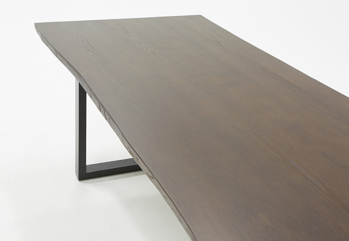 Modrest Leon Modern Umber Wood Live Edge Dining Table