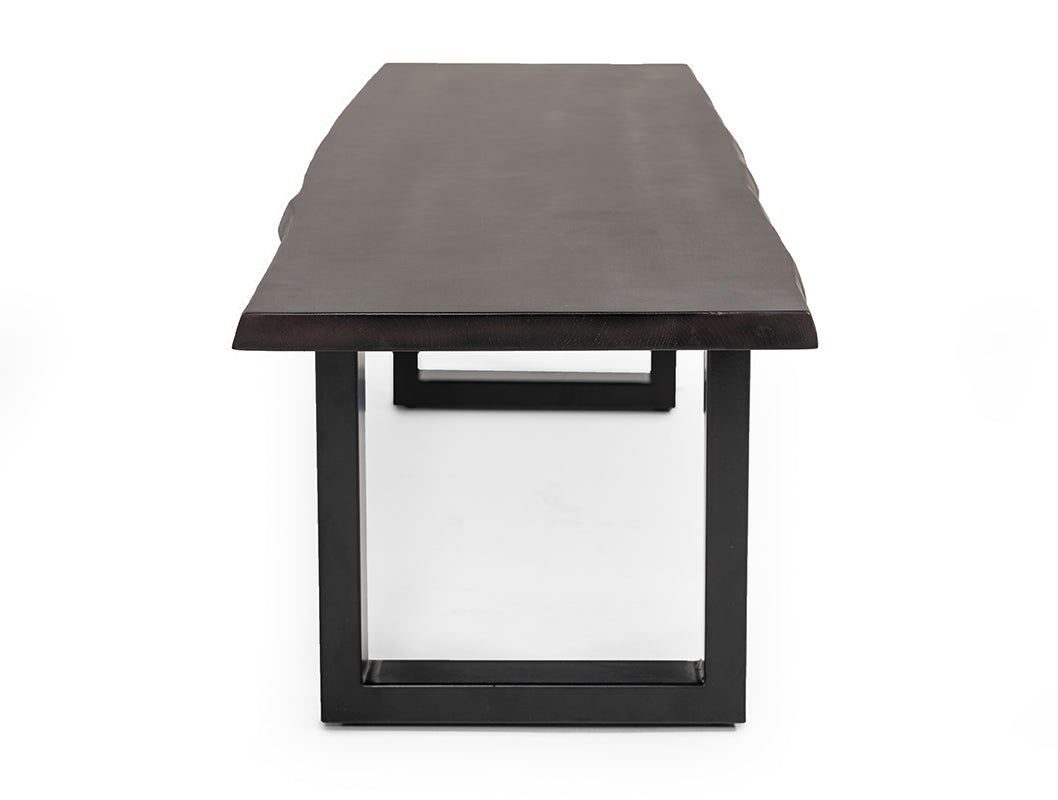 Modrest Leon Modern Umber Wood Live Edge Dining Bench