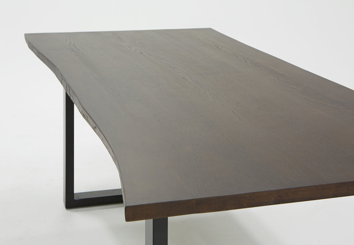 Modrest Leon Modern Umber Wood Live Edge Dining Table