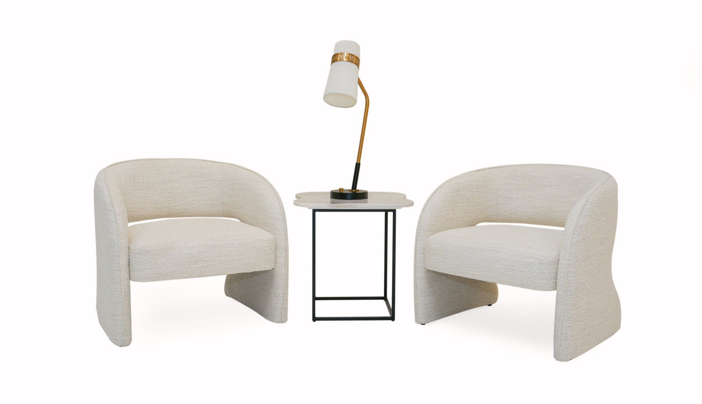 Modrest Luby Modern Cream Fabric Accent Chair