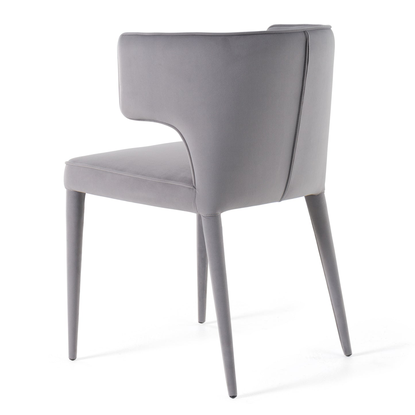 Modrest Lucero Modern Grey Velvet Arm Dining Chair