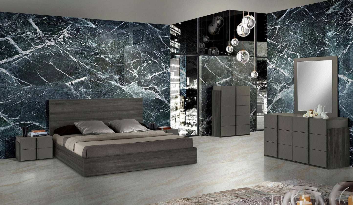 Nova Domus Lucia Italian Modern Matte Grey / Elm Grey Bed
