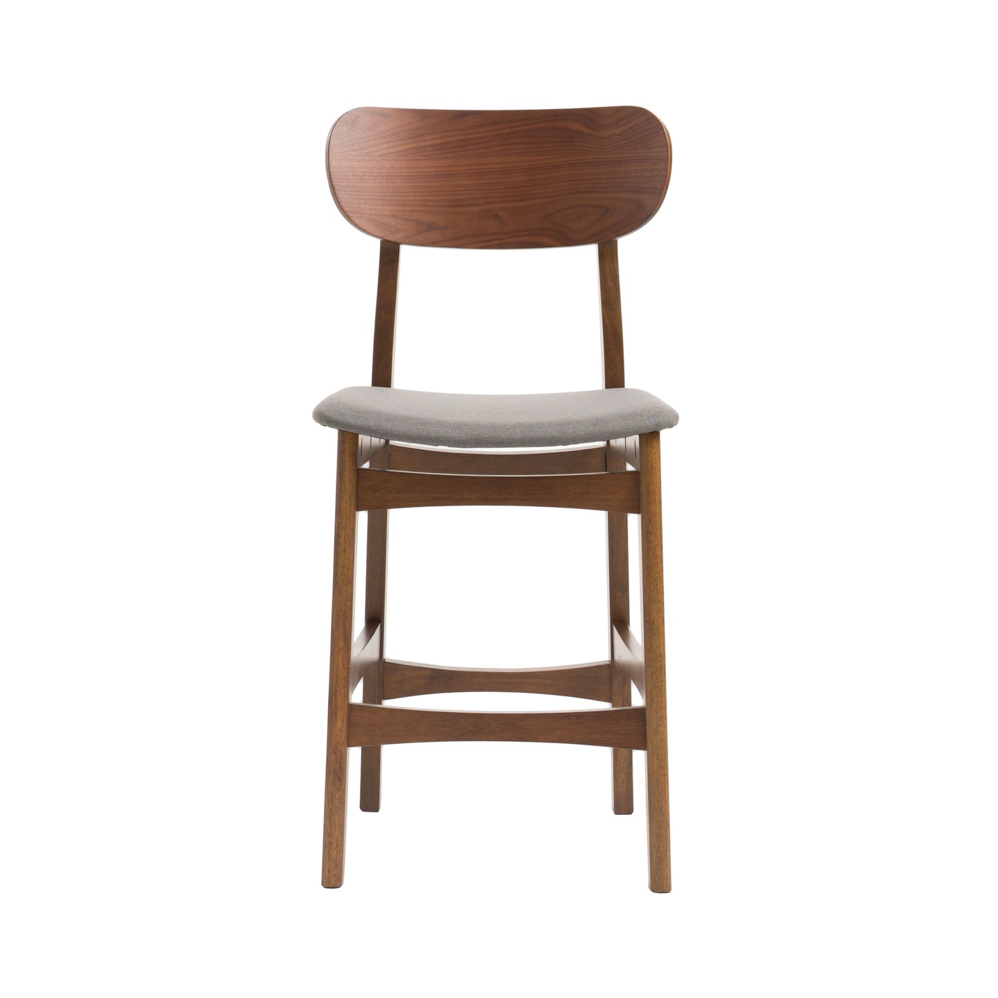 Modrest Lynn Modern Grey and Walnut Counter Chair