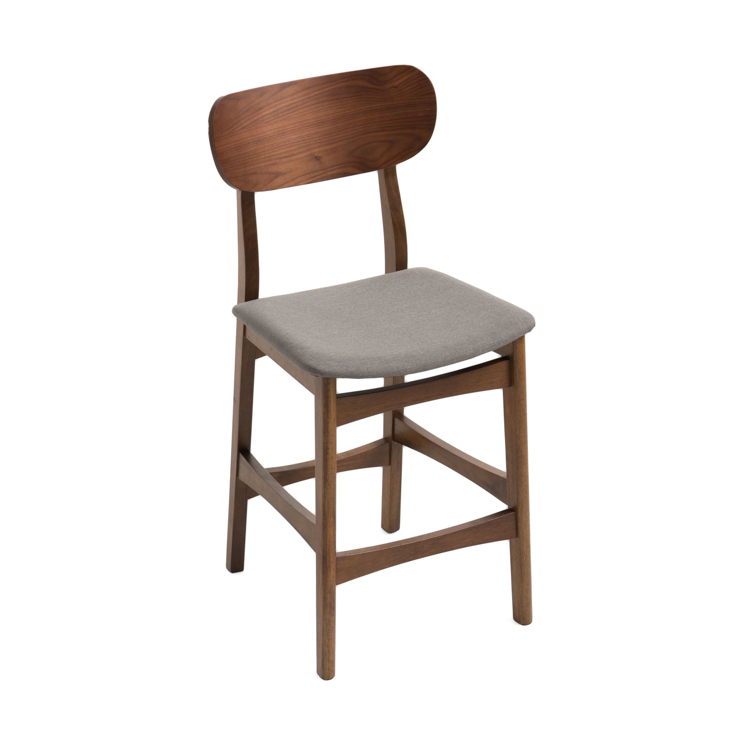 Modrest Lynn Modern Grey and Walnut Counter Chair