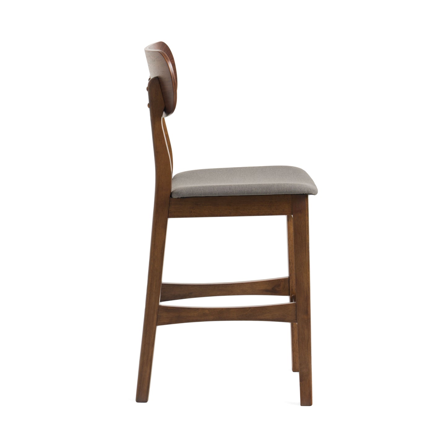 Modrest Lynn Modern Grey and Walnut Counter Chair