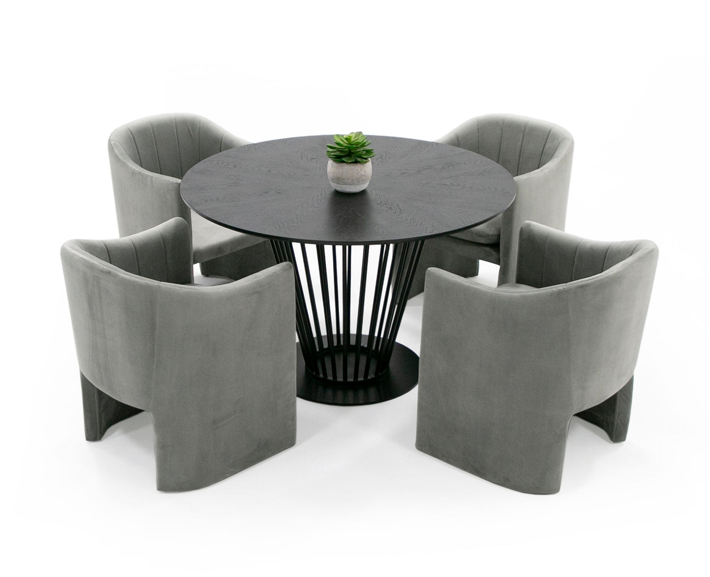 Modrest Conroy Modern Black Round Dining Table