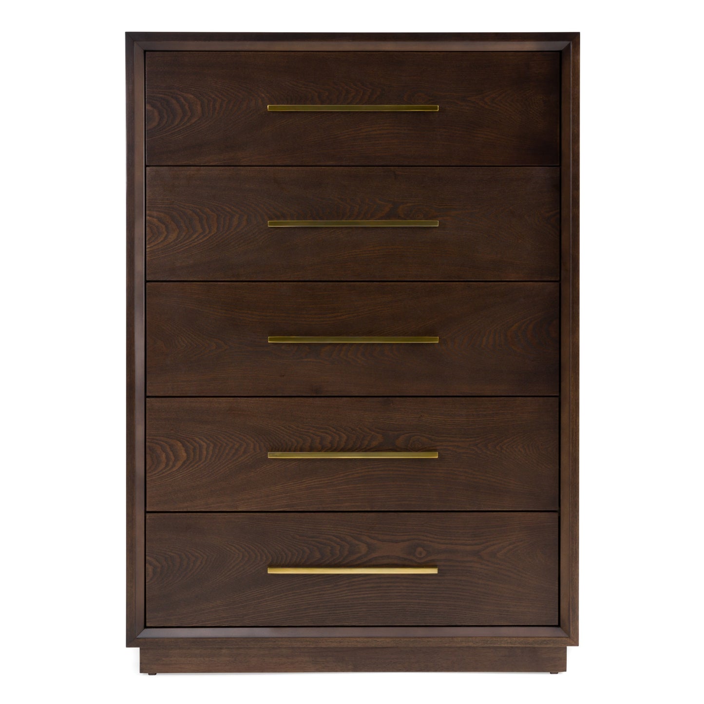 Modrest Manhattan Contemporary Brown Oak and Gold Chest
