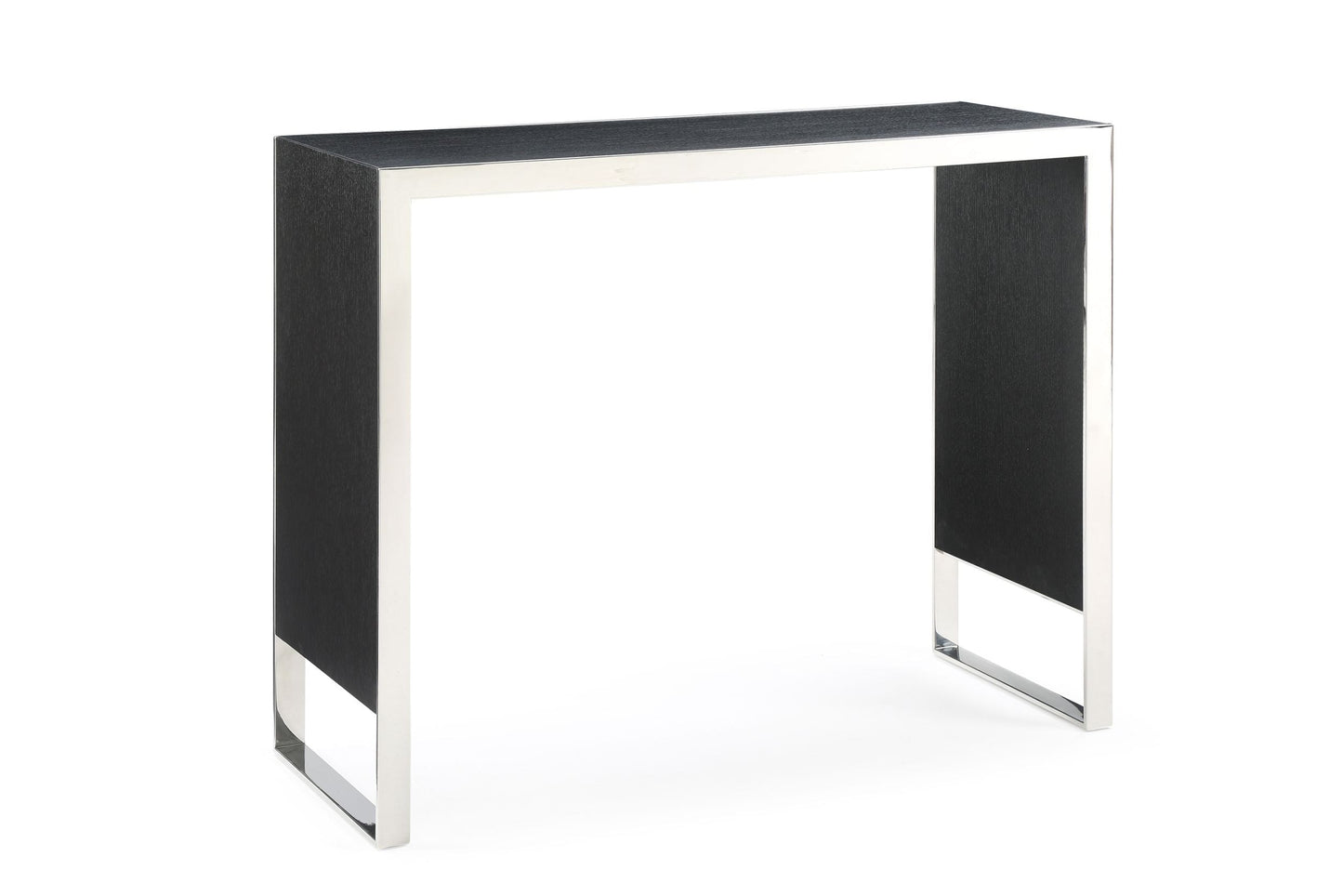 Modrest Manston Modern Black Oak and Stainless Steel Bar Table