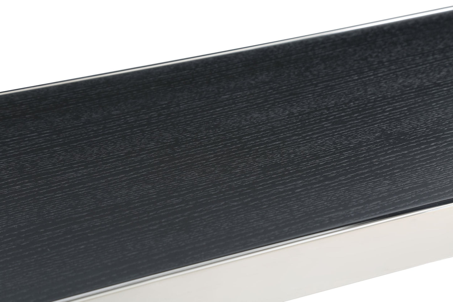 Modrest Manston Modern Black Oak and Stainless Steel Bar Table