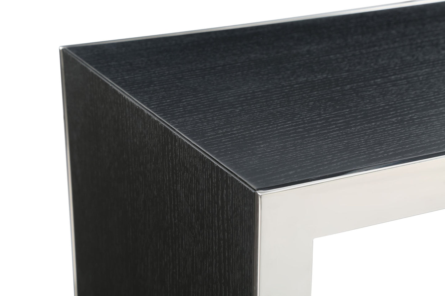 Modrest Manston Modern Black Oak and Stainless Steel Bar Table