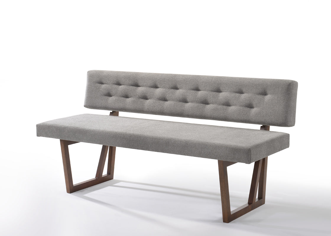 Modrest Jordan Modern Walnut and Grey Dining Set