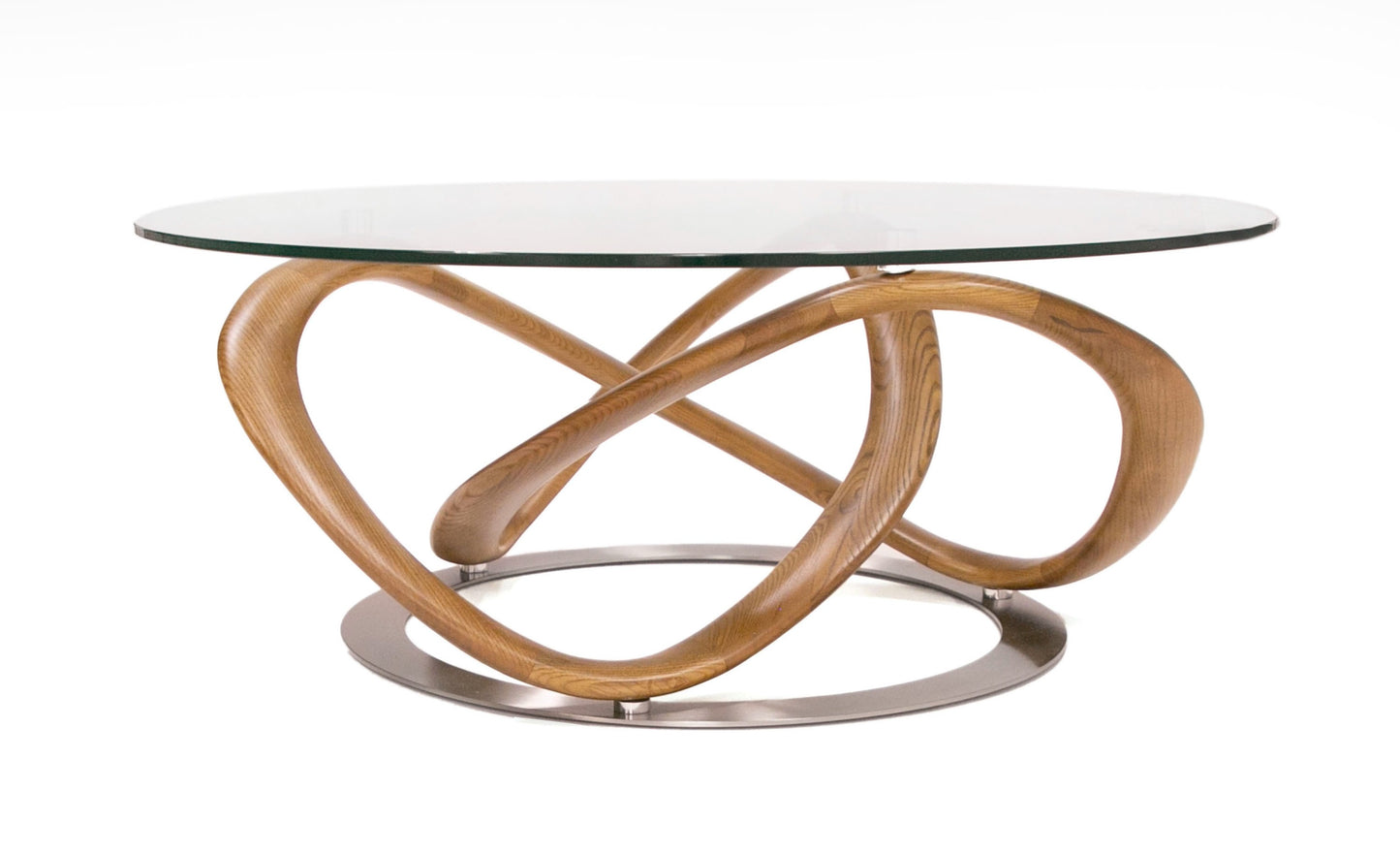 Modrest Michele Modern Glass Walnut Coffee Table