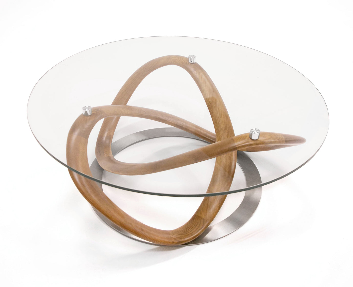 Modrest Michele Modern Glass Walnut Coffee Table