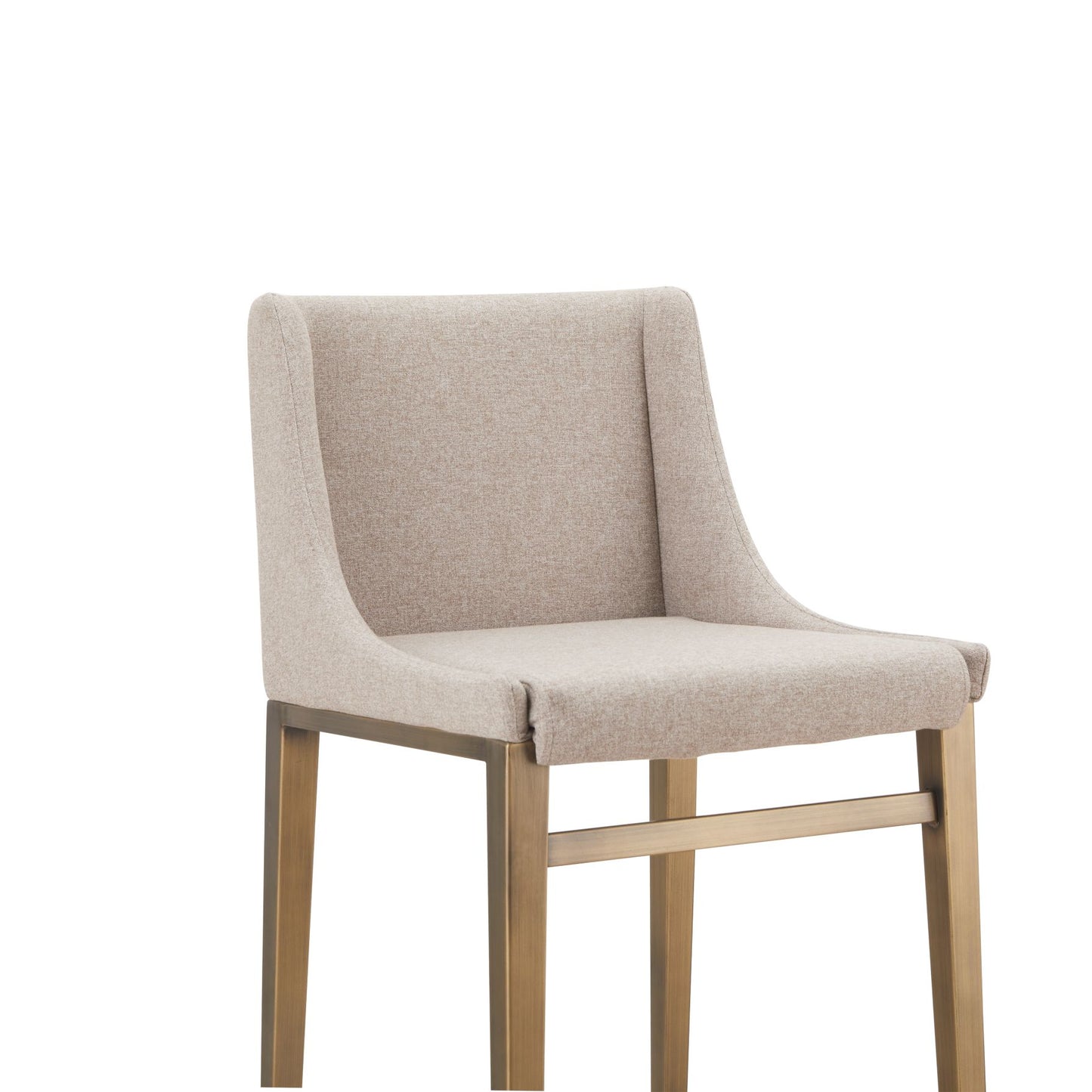 Modrest Mimi Contemporary Beige Brass Bar Stool