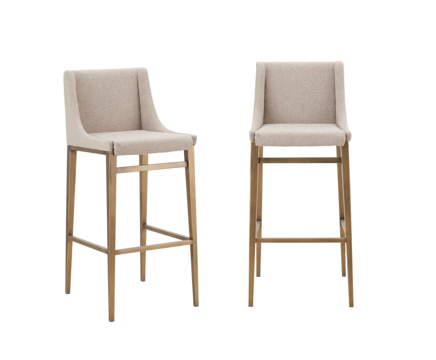 Modrest Mimi Contemporary Beige Brass Bar Stool
