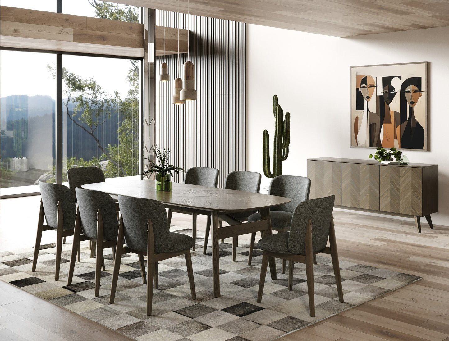 Modrest Costello Mid-Century Modern Wenge Dining Table