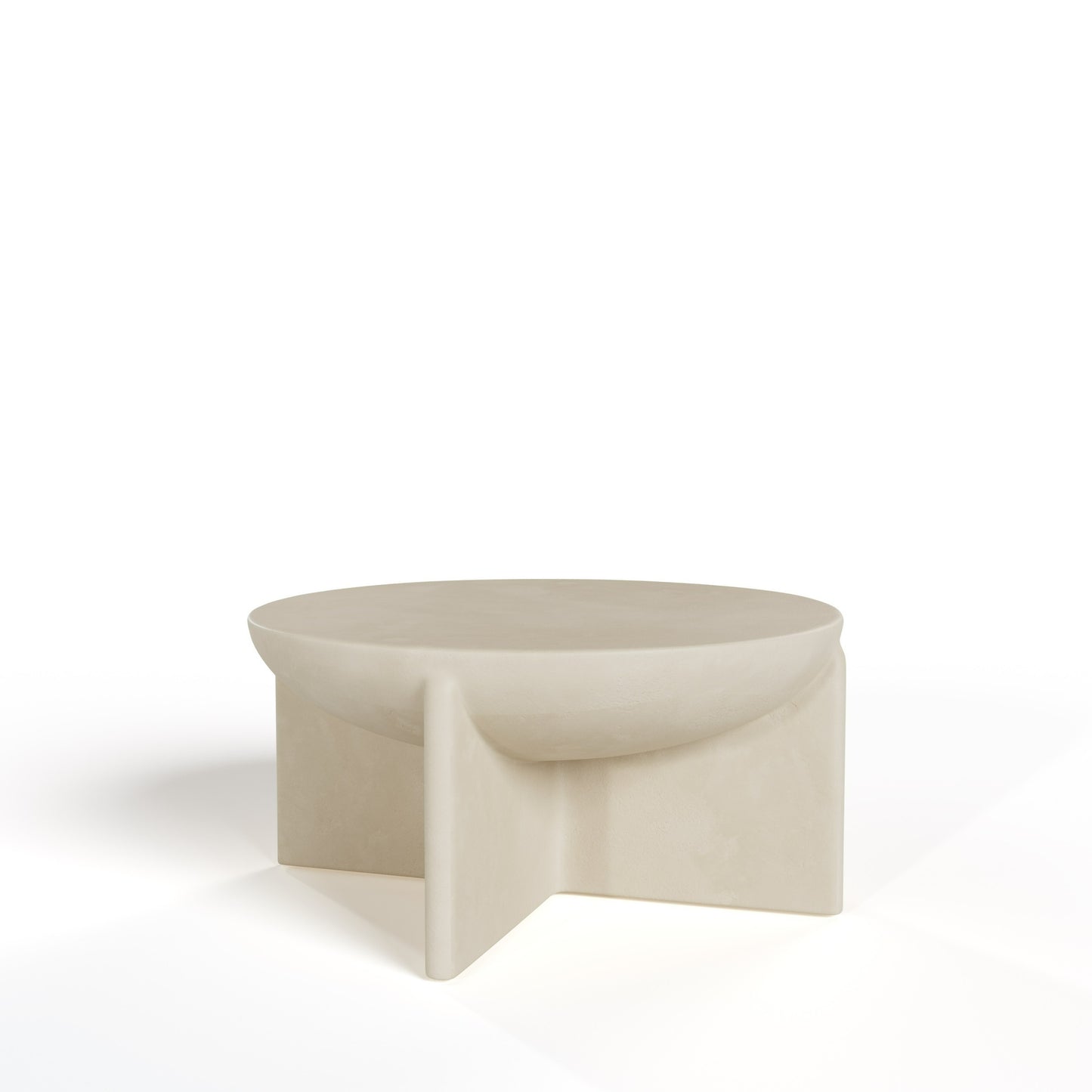 Modrest Elsa Modern Beige Concrete Round Coffee Table