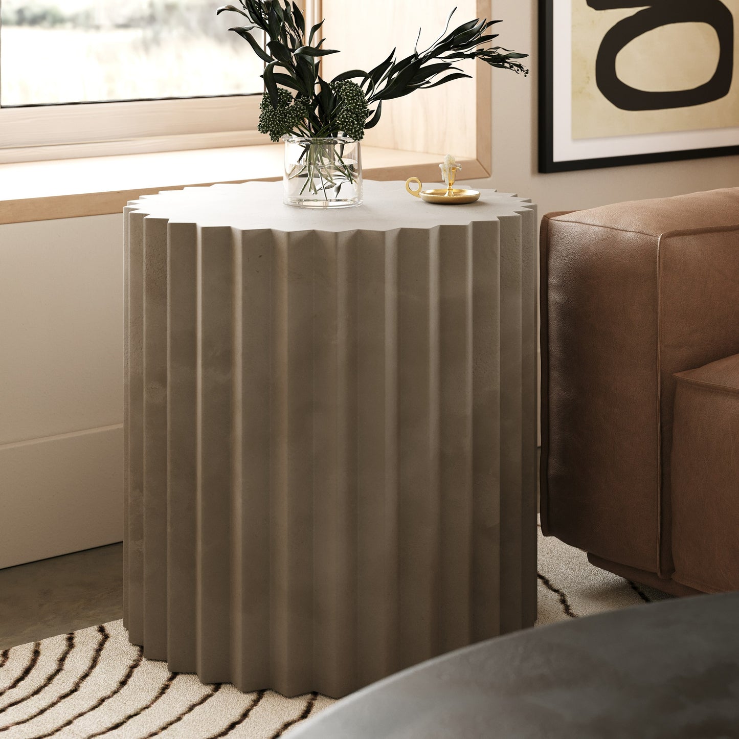 Modrest Evadale Modern Grey Concrete End Table