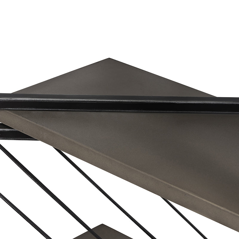 Modrest Grimaldi Modern Concrete and Black Metal Shelf
