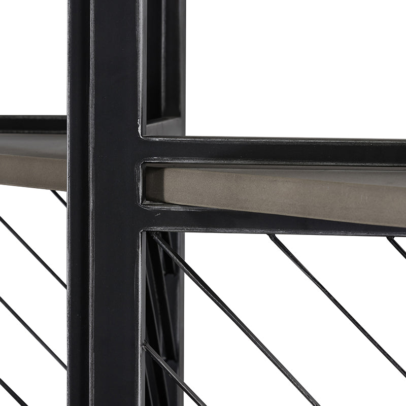 Modrest Grimaldi Modern Concrete and Black Metal Shelf