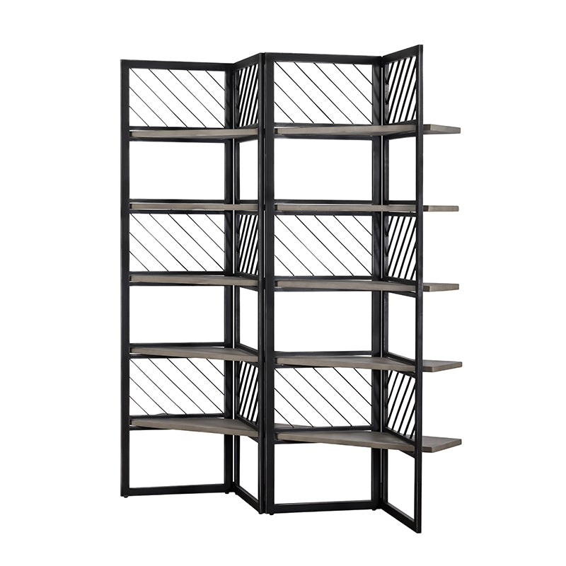 Modrest Grimaldi Modern Concrete and Black Metal Shelf