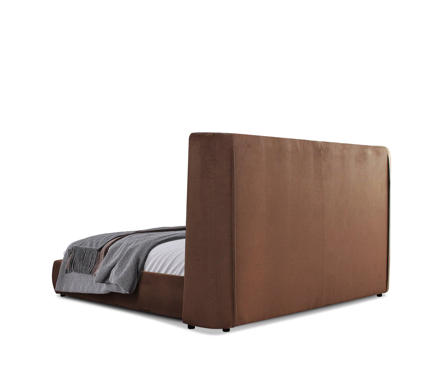 Modrest Emilia Modern Burnt Orange Velvet Bed