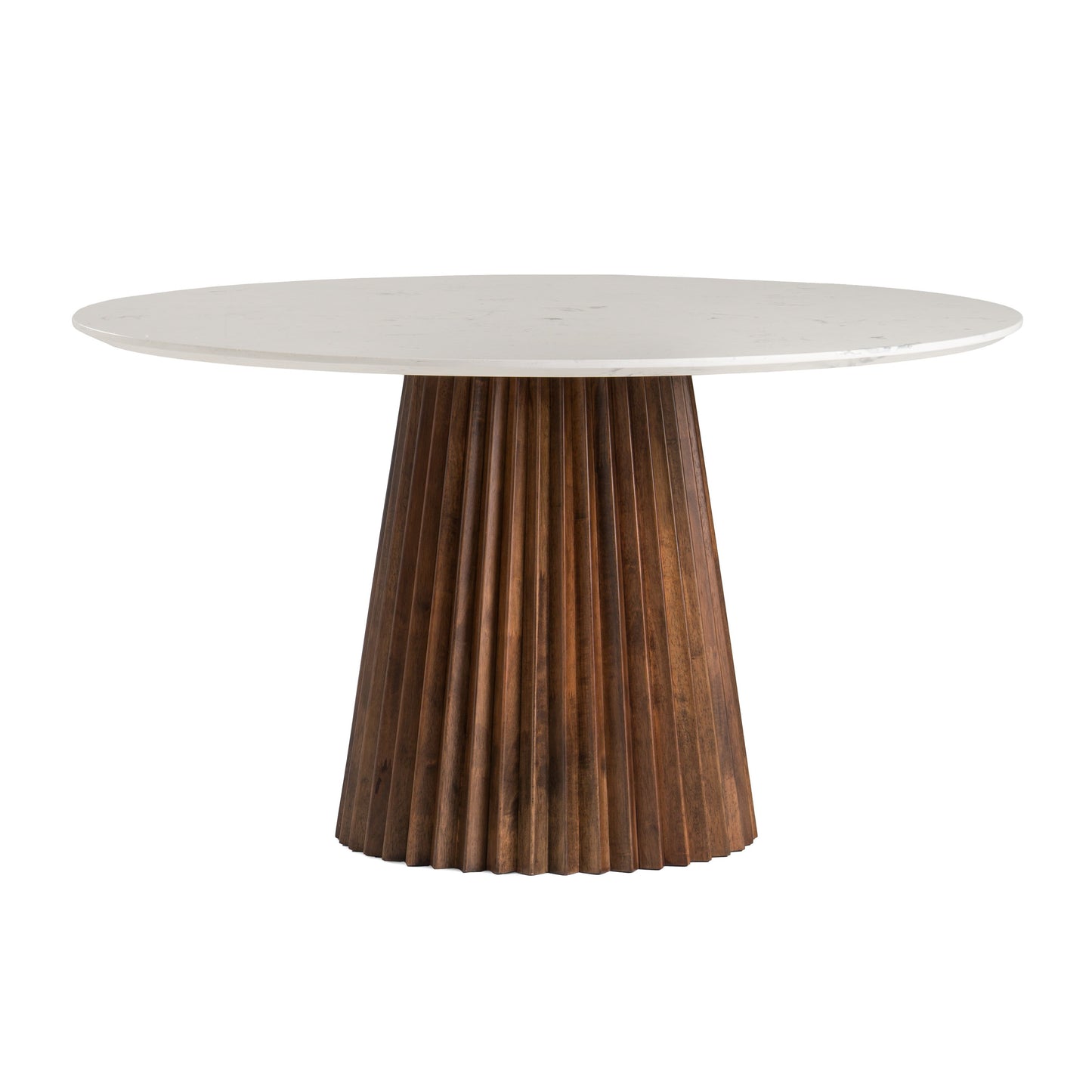 Modrest Nancy Weiss Mid-Century Modern Marble Walnut Dining Table Set