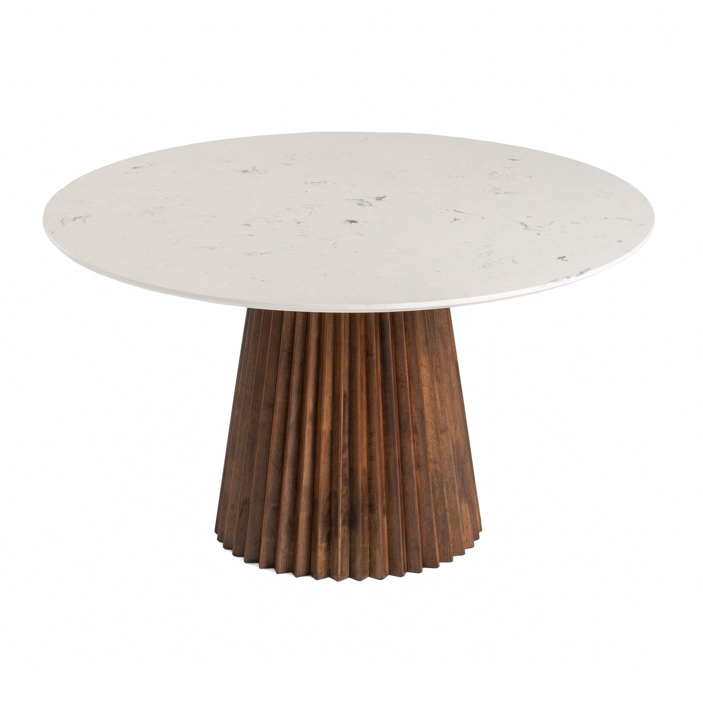 Modrest Nancy Weiss Mid-Century Modern Marble Walnut Dining Table Set