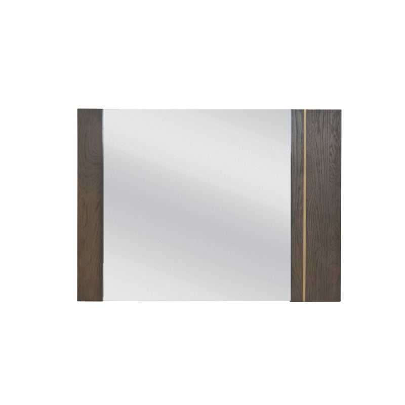 Modrest Novak Modern Dark Oak and Antique Brass Mirror