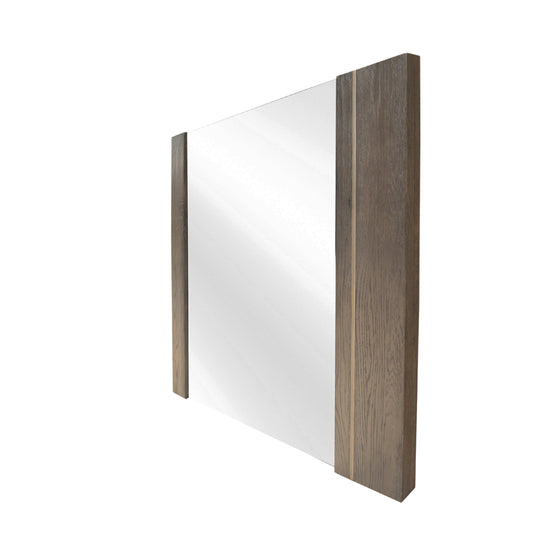 Modrest Novak Modern Dark Oak and Antique Brass Mirror