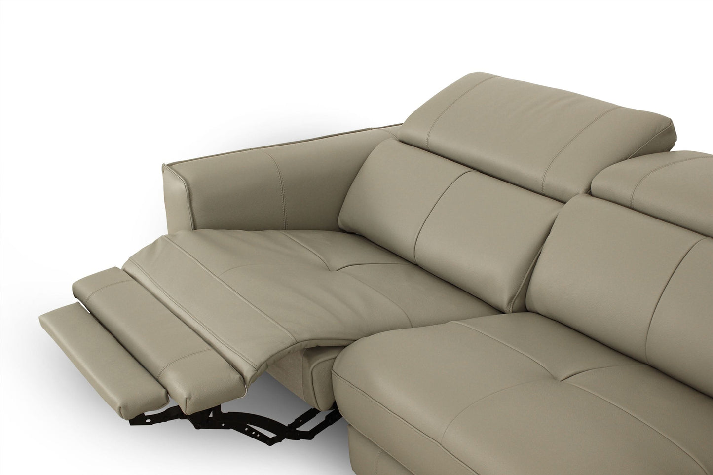Divani Casa Nella Modern Light Grey Leather Loveseat w/ Electric Recliners